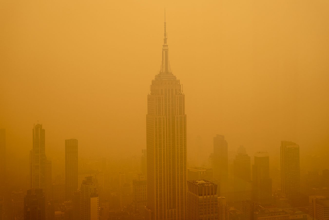 Cielo naranja en Nueva York