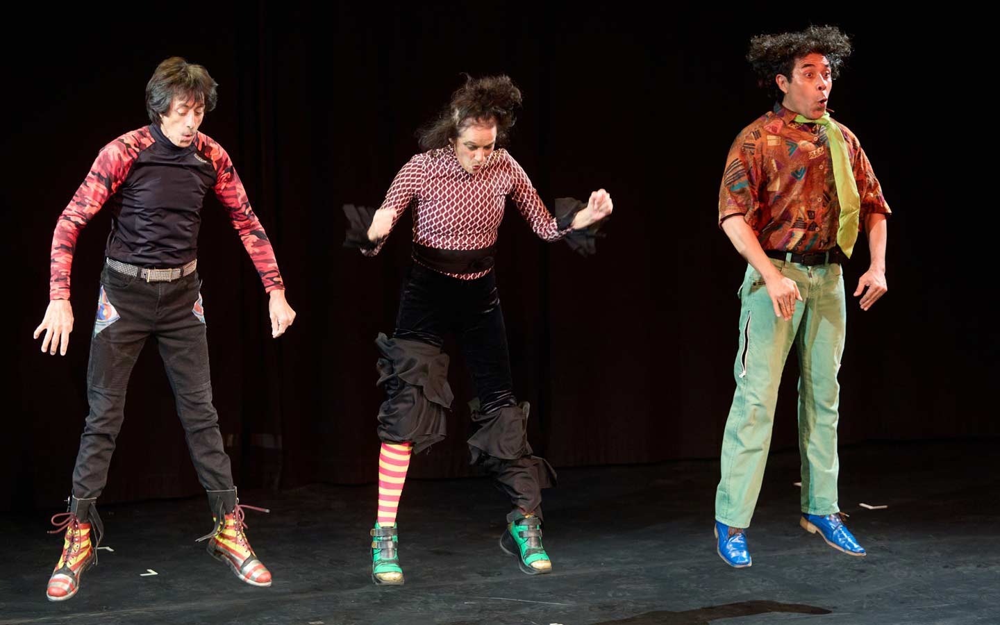 Los tres integrantes de teatro Súbito en la interpretaión