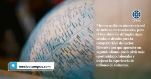 México recibe un número récord de turistas internacionales, pero el bajo dominio del inglés sigue siendo un desafío para la competitividad del sector.