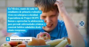 La salud de los adultos del futuro comienza hoy… 4 de cada 10 estudiantes de primaria en México viven con sobrepeso u obesidad.